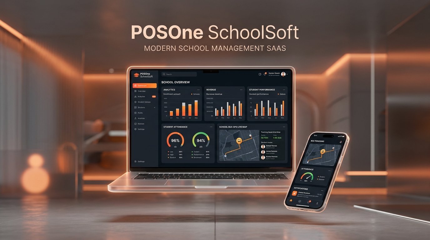 POSOne SchoolSoft SaaS Dashboard & Mobile Apps